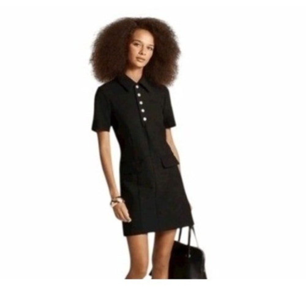 J. Crew Parc Dress Black Carrmen Four Season Stretch Fabric 12 Tall